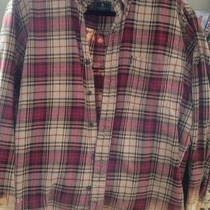Northern Reflections Red and Cream Plaid Blouse